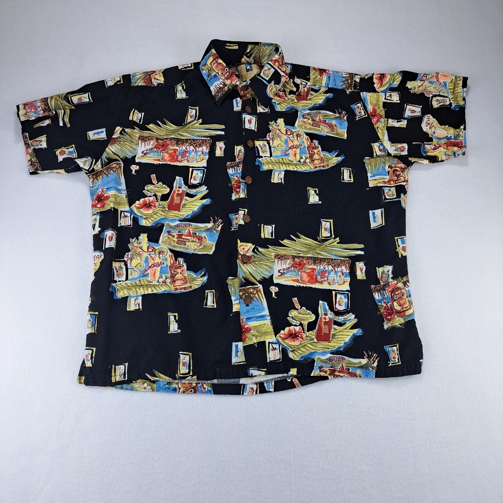 Kahala Hawaiian Islands Shirt Mens Large Tiki‎ Bar Multicolor Short Sleeve